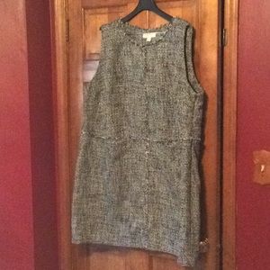 Michael Kors black & white tweed fringe dress